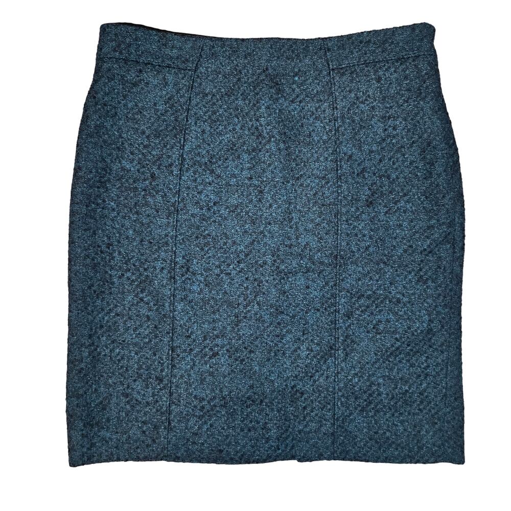 BANANA REPUBLIC Women’s Green and Black Textured Flannel Pencil Skirt Size 8